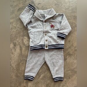 Baby French Bulldog Cardigan & Sweatpants Set